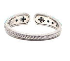 NWOT Judith Ripka Sterling Silver Sleeping Beauty Turquoise & Diamonique Cuff