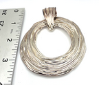 PZ Israel Sterling Silver 925 Large Textured Circle Pendant 21.5g Artisan Modern
