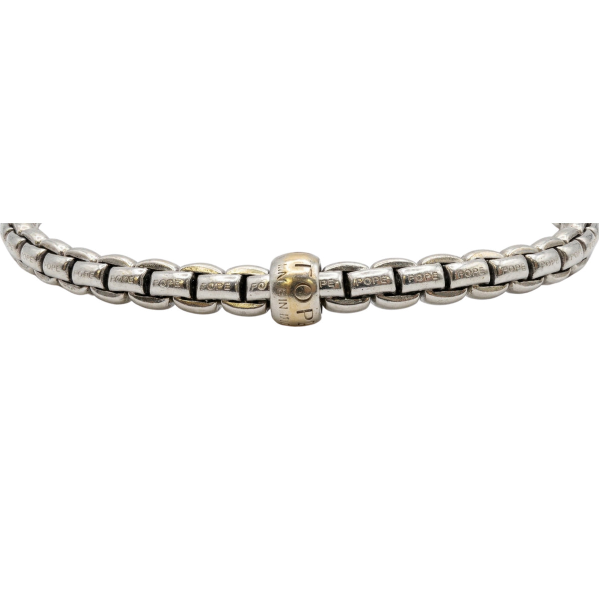 Fope Flexit 18k White Gold 3 Diamond Pave Rose Gold Rondels Bracelet