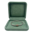 Fope Flexit 18k White Gold 3 Diamond Pave Rose Gold Rondels Bracelet
