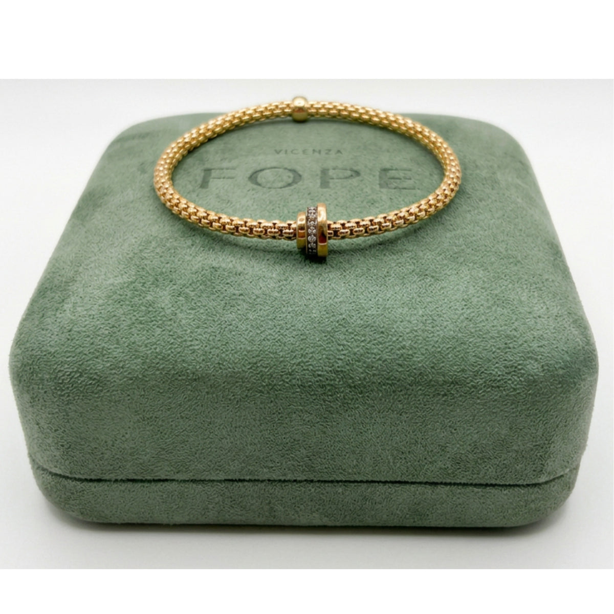 Fope Flexit 18k Rose Gold with Diamond set Rondel Bracelet