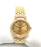 Rolex Cellini Ladies 18K Yellow Gold Diamond Bezel & Lugs Bracelet Watch