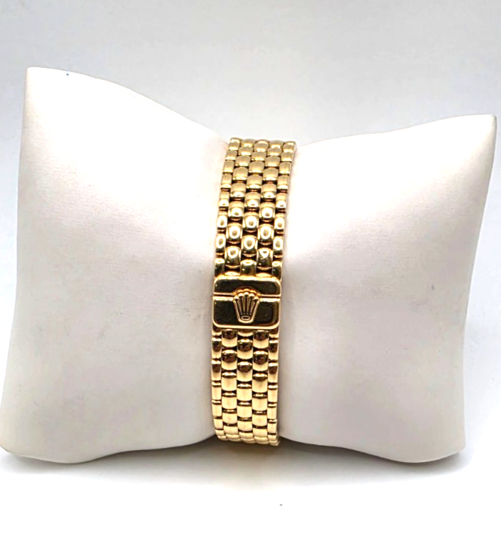Rolex Cellini Ladies 18K Yellow Gold Diamond Bezel & Lugs Bracelet Watch