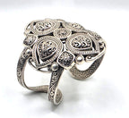 NWOT Sarda Sterling Silver Statement Cuff Bracelet Large Ornate Openwork Design