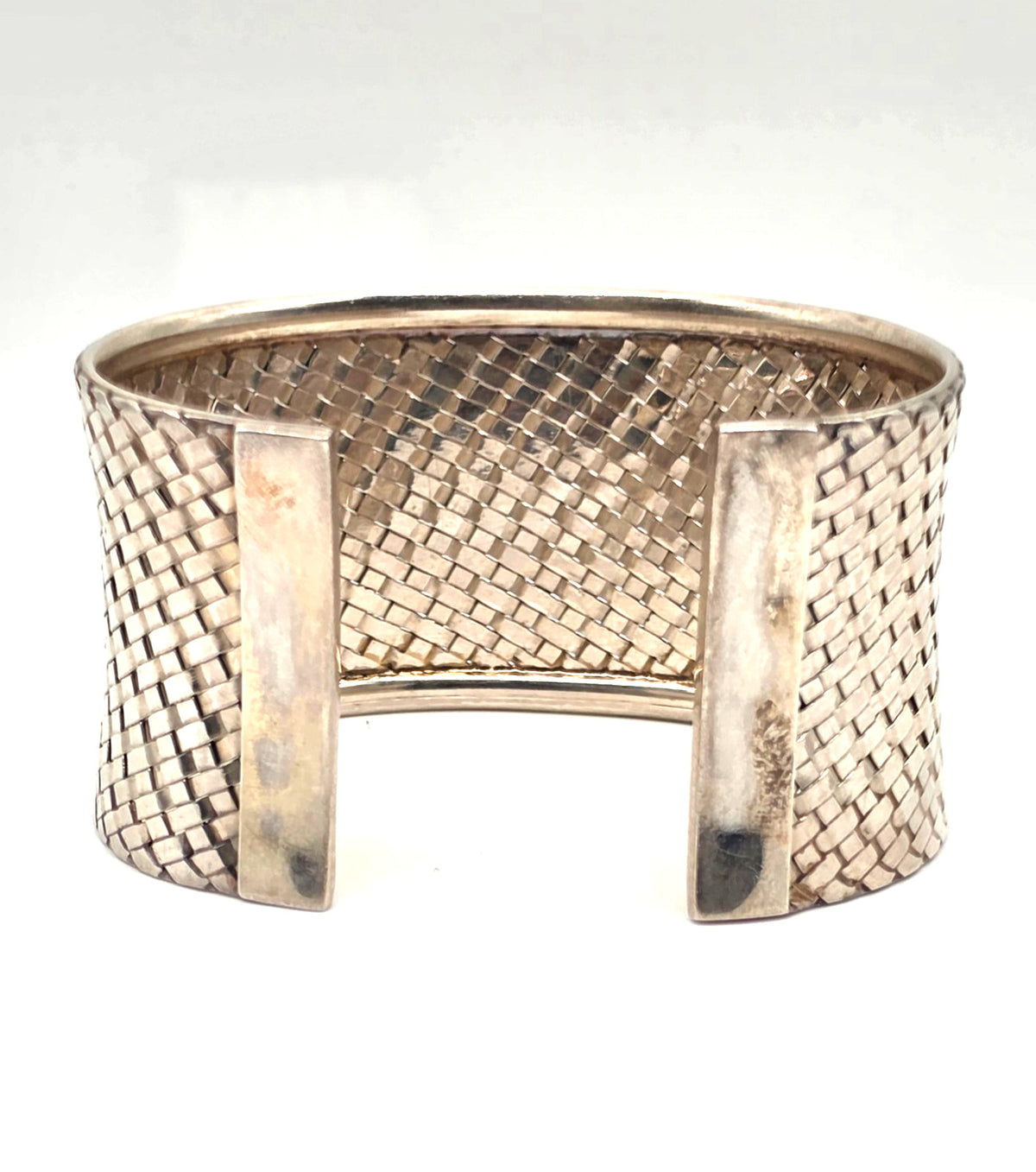 NWOT BA Indonesia 925 Sterling Silver Wide Woven Cuff Bracelet 60.4g 6.25" Bali