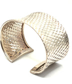 NWOT BA Indonesia 925 Sterling Silver Wide Woven Cuff Bracelet 60.4g 6.25" Bali