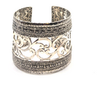 SARDA 925 Sterling Silver Wide Cuff Bracelet Openwork Scroll 85.6g