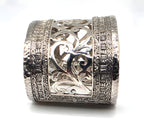 SARDA 925 Sterling Silver Wide Cuff Bracelet Openwork Scroll 85.6g