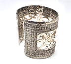 SARDA 925 Sterling Silver Wide Cuff Bracelet Openwork Scroll 85.6g