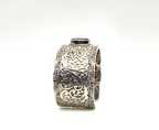 SARDA 925 Sterling Silver Wide Cuff Bracelet Garnet-Color Gemstone Filigree