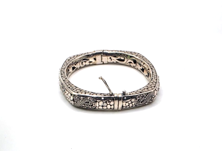 Beautiful Sarda 925 Sterling Silver  Bracelet 39g 6.75 inner circumference