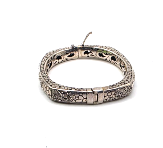 Beautiful Sarda 925 Sterling Silver  Bracelet 39g 6.75 inner circumference