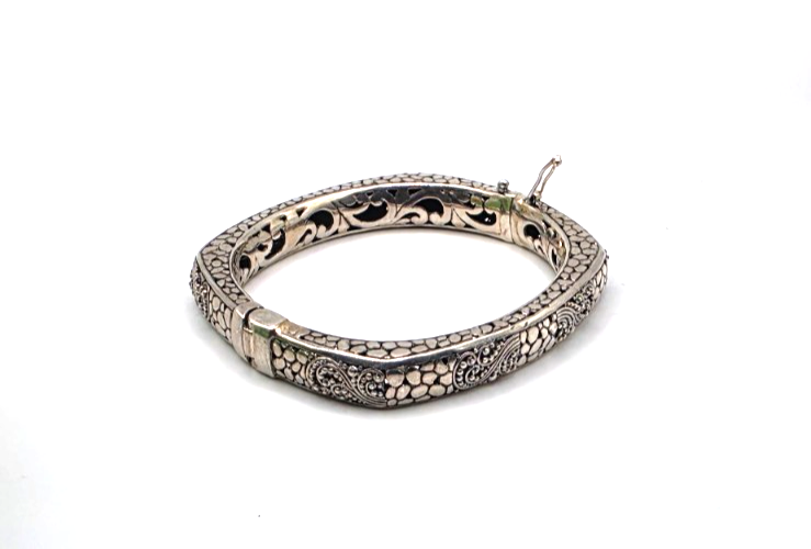 Beautiful Sarda 925 Sterling Silver  Bracelet 39g 6.75 inner circumference