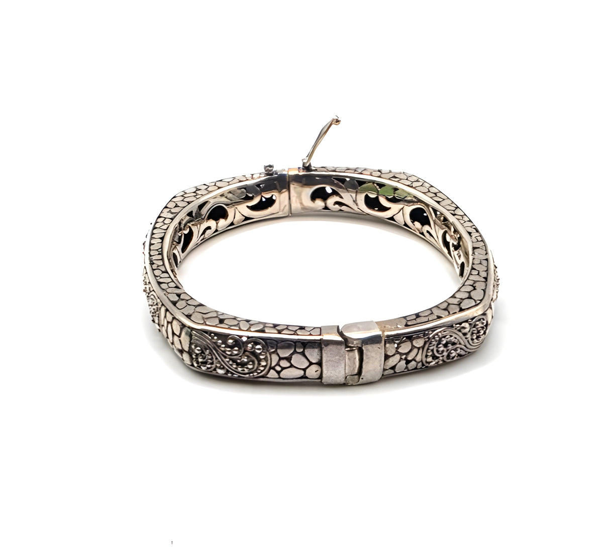 Beautiful Sarda 925 Sterling Silver  Bracelet 39g 6.75 inner circumference