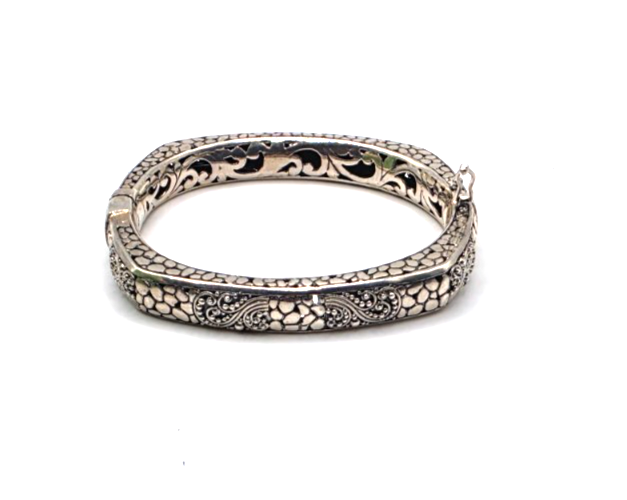 Beautiful Sarda 925 Sterling Silver  Bracelet 39g 6.75 inner circumference