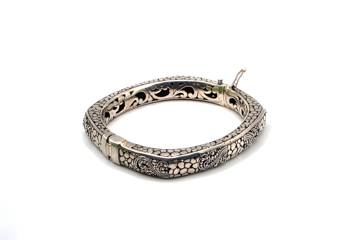 Beautiful Sarda 925 Sterling Silver  Bracelet 39g 6.75 inner circumference