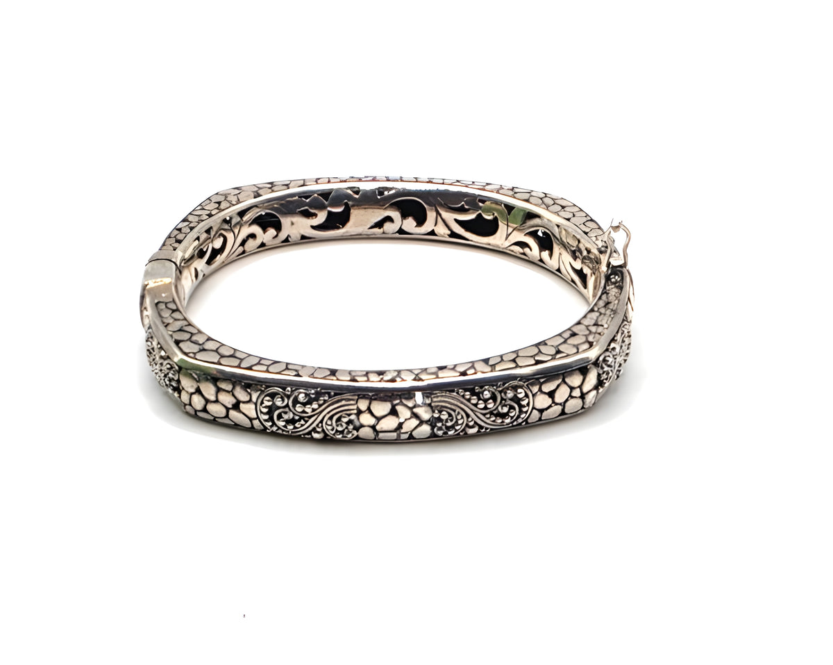 Beautiful Sarda 925 Sterling Silver  Bracelet 39g 6.75 inner circumference