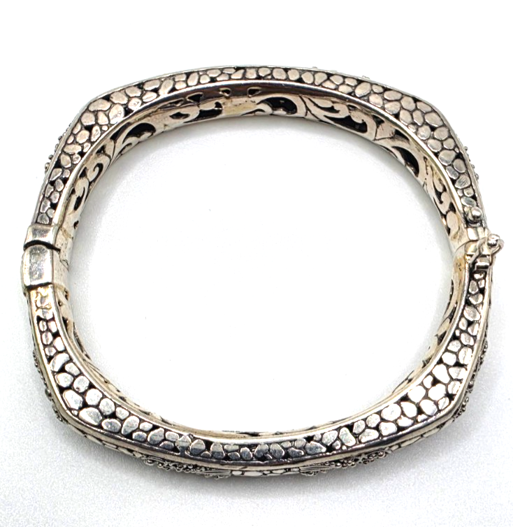Beautiful Sarda 925 Sterling Silver  Bracelet 39g 6.75 inner circumference