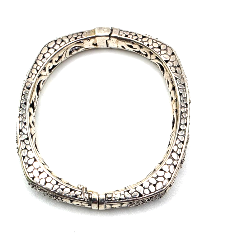 Beautiful Sarda 925 Sterling Silver  Bracelet 39g 6.75 inner circumference