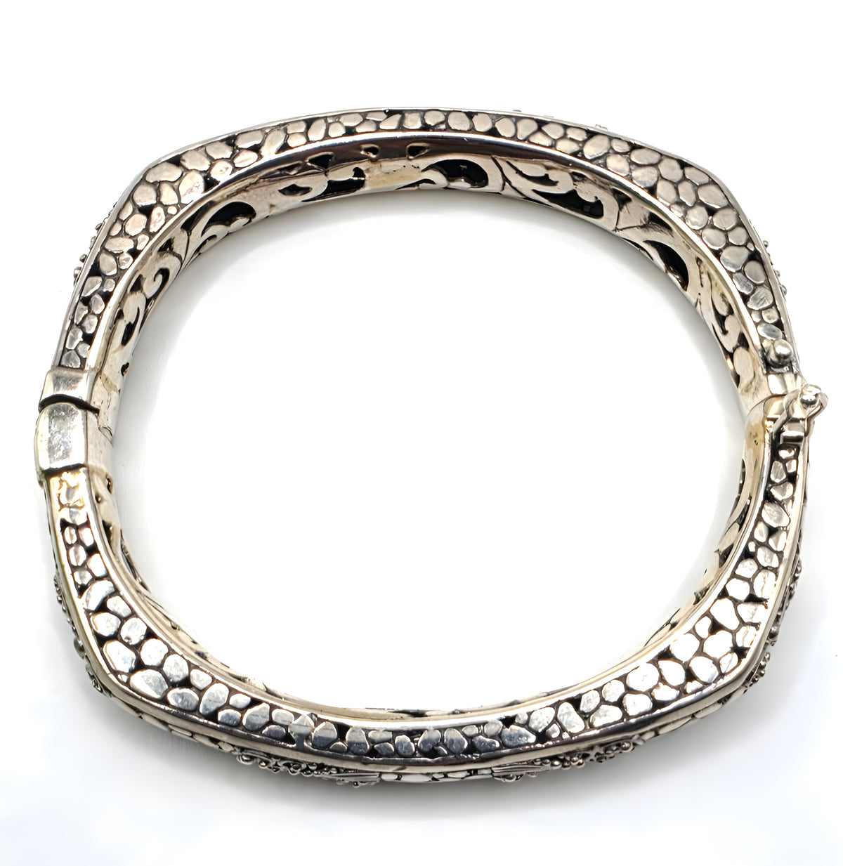 Beautiful Sarda 925 Sterling Silver  Bracelet 39g 6.75 inner circumference