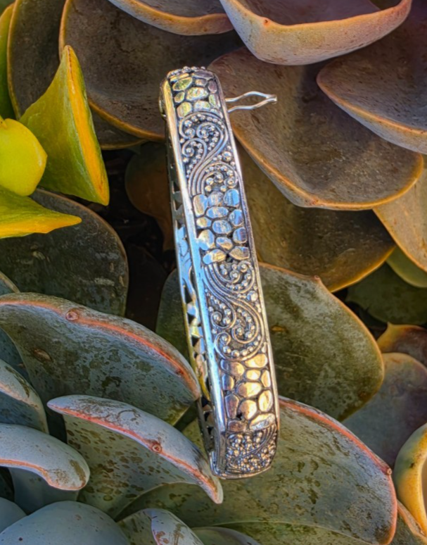 Beautiful Sarda 925 Sterling Silver  Bracelet 39g 6.75 inner circumference
