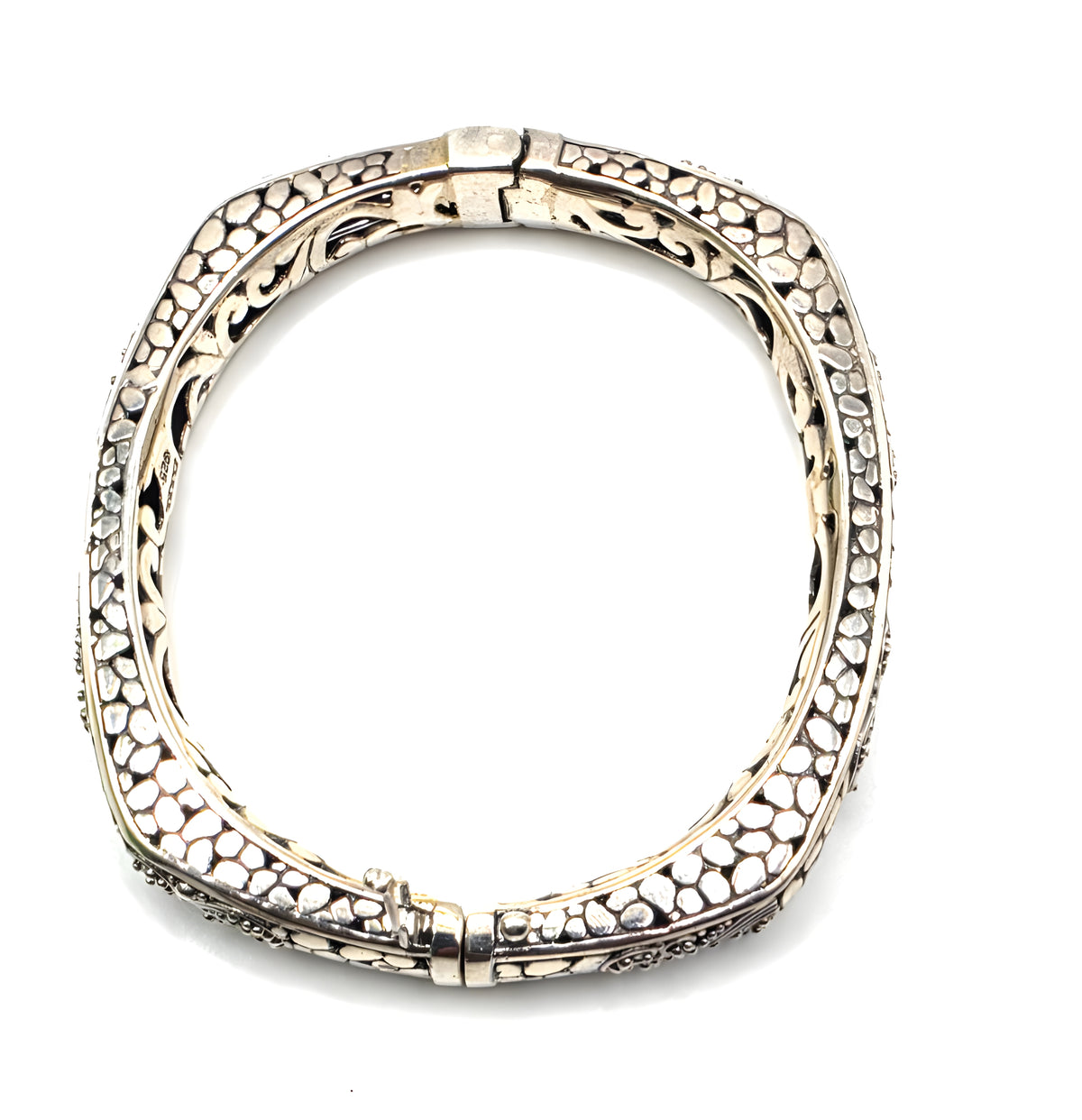 Beautiful Sarda 925 Sterling Silver  Bracelet 39g 6.75 inner circumference