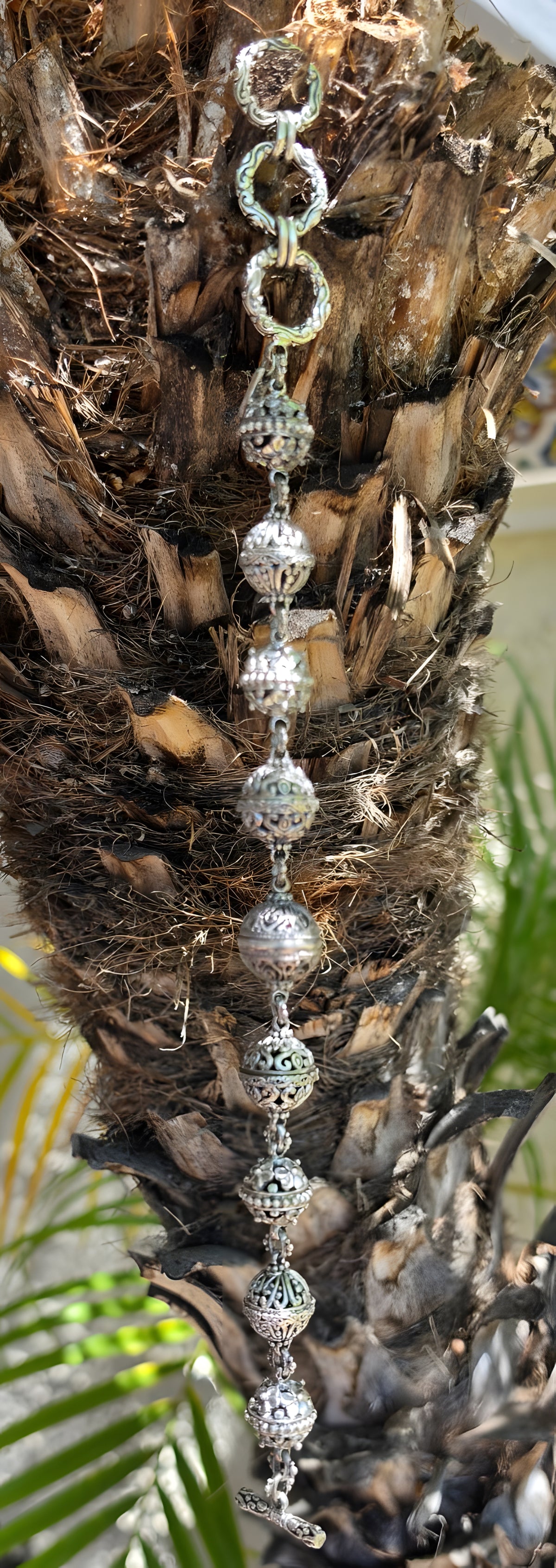 SARDA Sterling Silver Ornate Filigree Beaded Toggle Bracelet 9.25" NWOT