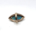 925 Sterling Silver Turquoise Marcasite Navette Ring Size 8 Thailand NWOT