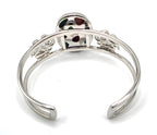 NK Thailand 925 Sterling Silver Multicolor Cabochon Mosaic Cuff Bracelet 38.5g