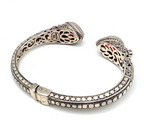 Sarda 925 Sterling Silver Purple/Pink Gemstone Hinged Cuff Bracelet