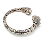 Sarda 925 Sterling Silver Purple/Pink Gemstone Hinged Cuff Bracelet