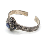 SARDA 925 Sterling Silver Blue Gemstone Ornate Cuff Bracelet 6" 40.3g NWOT