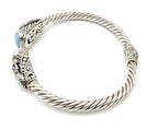 SARDA Sterling Silver 18K Gold Blue Stone Mermaid Cuff Bracelet
