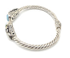 SARDA Sterling Silver 18K Gold Blue Stone Mermaid Cuff Bracelet