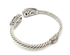 SARDA Sterling Silver 18K Gold Blue Stone Mermaid Cuff Bracelet