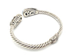 SARDA Sterling Silver 18K Gold Blue Stone Mermaid Cuff Bracelet