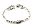 SARDA Sterling Silver 18K Gold Blue Stone Mermaid Cuff Bracelet
