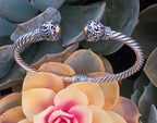 Sterling Silver & Gold Accent Cable Cuff Bracelet