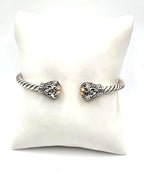 Sterling Silver & Gold Accent Cable Cuff Bracelet