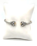 Sterling Silver & Gold Accent Cable Cuff Bracelet