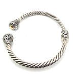 Sterling Silver & Gold Accent Cable Cuff Bracelet