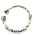 Sterling Silver & Gold Accent Cable Cuff Bracelet