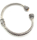Sterling Silver & Gold Accent Cable Cuff Bracelet