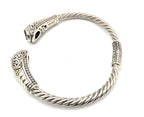 Designer 925 Sterling Silver 18K Gold Green Gemstone Cuff Bracelet