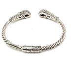 Designer 925 Sterling Silver 18K Gold Green Gemstone Cuff Bracelet