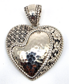 NWOT JAI Sterling Silver 925 Heart Enhancer Pendant Hinged Bail