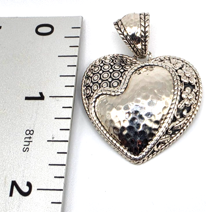 NWOT JAI Sterling Silver 925 Heart Enhancer Pendant Hinged Bail