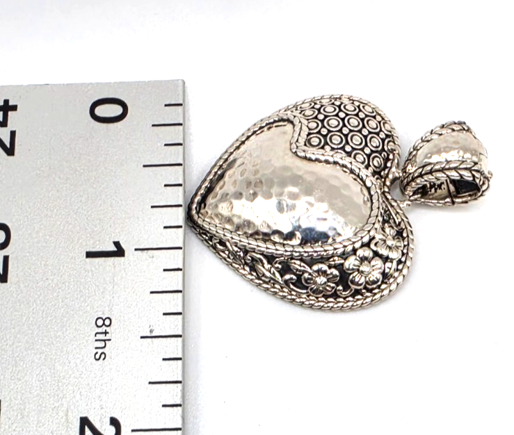 NWOT JAI Sterling Silver 925 Heart Enhancer Pendant Hinged Bail