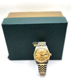 Rolex Datejust 16013 Men's Two Tone 18K Gold Steel Champagne Dial Jubilee