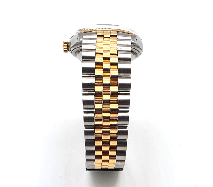 Rolex Datejust 16013 Men's Two Tone 18K Gold Steel Champagne Dial Jubilee